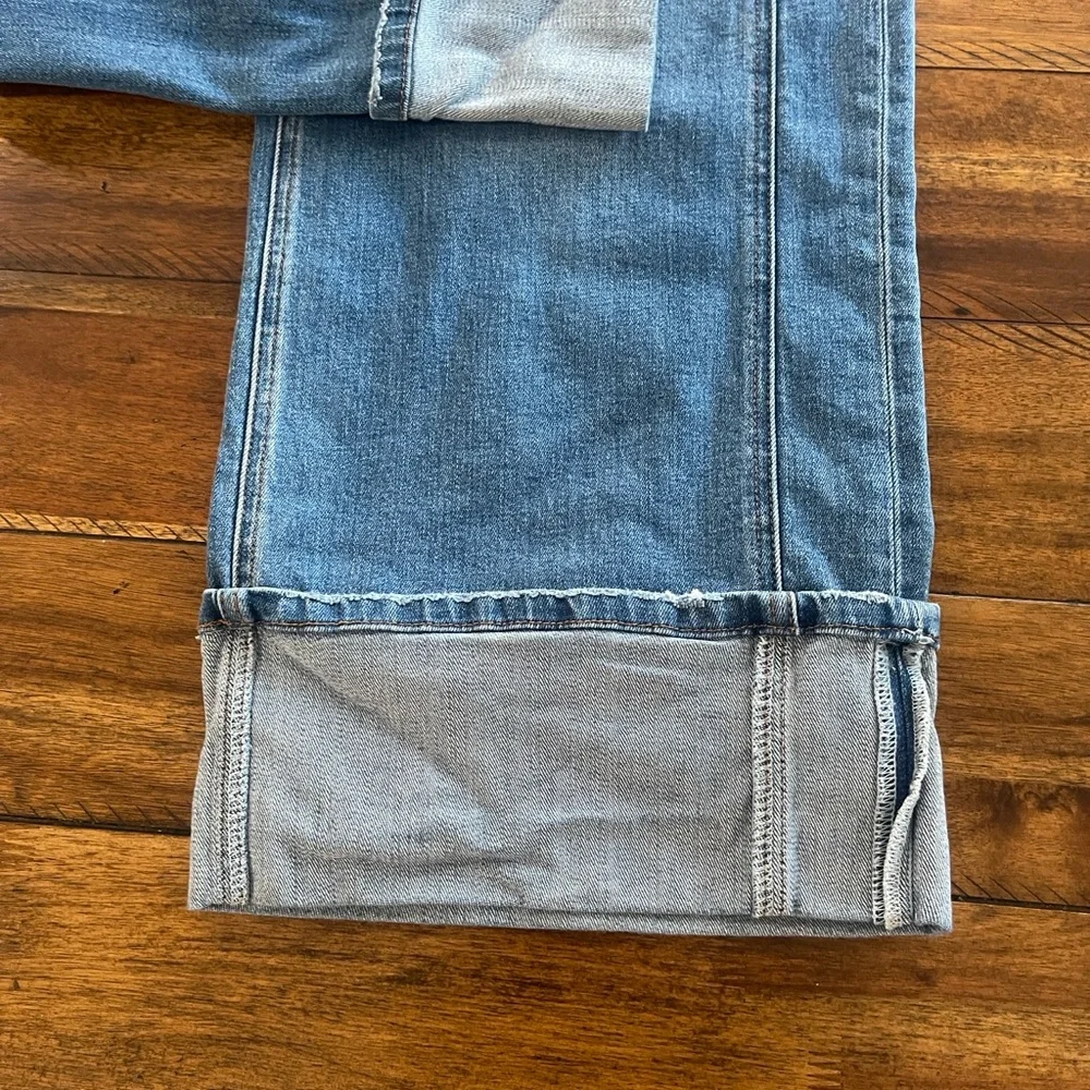 Flying Monkey high rise wide cuffed wide leg medium wash blue denim jeans sz 31 - Picture 5 of 16